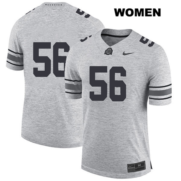 Ohio State Buckeyes Women's Aaron Cox #56 Gray Authentic Nike No Name College NCAA Stitched Football Jersey DT19G12YQ
